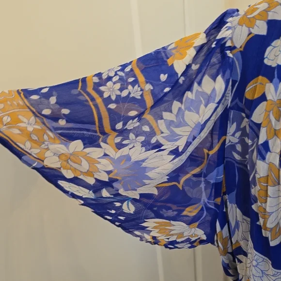 Anthropologie Blue and Yellow Wide Leg Jumpsuit - Picture 5 of 12